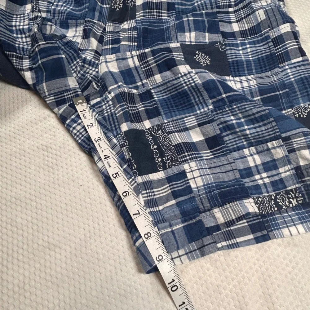 Polo Ralph Lauren Mens Blue Patchwork India Madras Plaid Paisley Shorts Size 36 - Picture 4 of 9